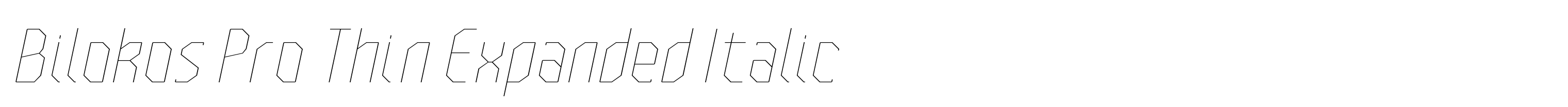 Bilokos Pro Thin Expanded Italic
